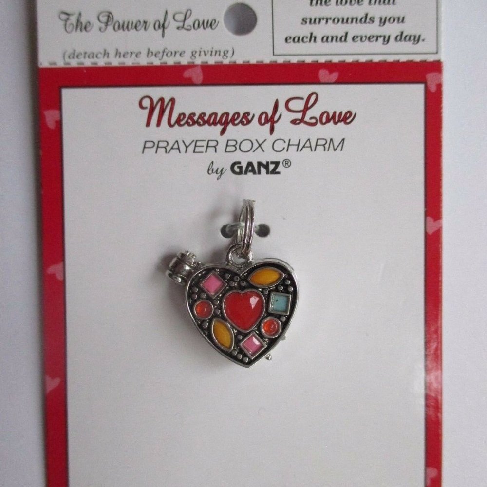 AX The Power Strength in Love Messages of PRAYER Heart CHARM LOCKET Ganz